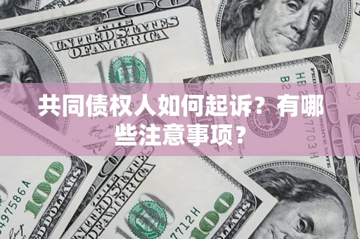 北京共同债权人如何起诉？有哪些注意事项？